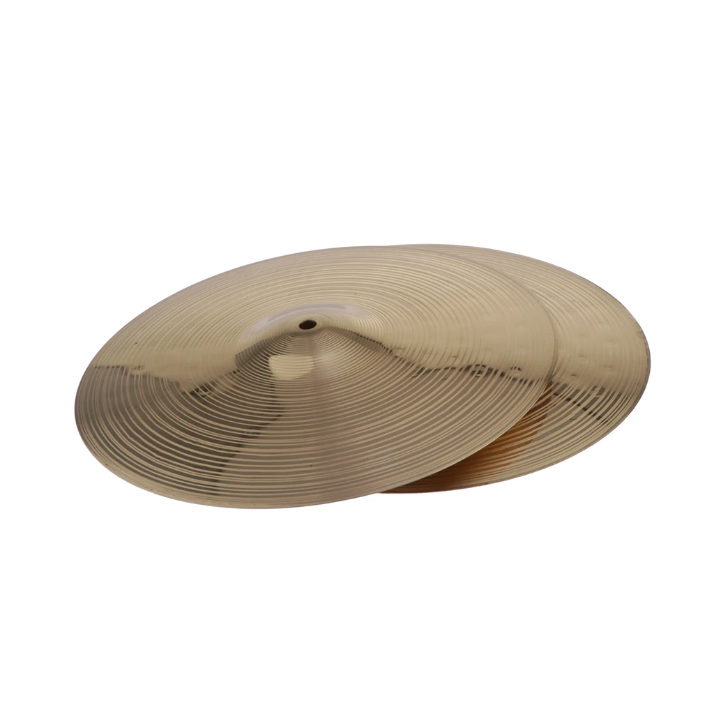 Pack of 2 Brass Drum Hi Hat Cymbals 14in for Drummer Beginners Pack of 2 Brass Drum Hi Hat Cymbals 14in for Drummer Beginners