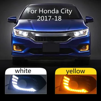 2pcs LED DRL For Honda City 2017 2018 LED Daytime Running Light daylight fog lamp cover with Yellow Turning Function 
2pcs LED DRL For Honda City 2017 2018 LED Daytime Running Light daylight fog lamp cover with Yellow Turning Function
