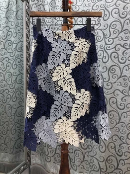 2020 Spring and Summer New Women's Color Panel Water Soluble Leaves Pattern Hollow All-match Skirt 713
2020 Spring and Summer New Women's Color Panel Water Soluble Leaves Pattern Hollow All-match Skirt 713