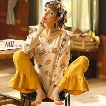 Printed Pajamas Suit Women Nightwear Intimate Lingerie Casual Sleep Set Homewear Pyjamas 2020 Spring Autumn New Home Clothing
Printed Pajamas Suit Women Nightwear Intimate Lingerie Casual Sleep Set Homewear Pyjamas 2020 Spring Autumn New Home Clothing
