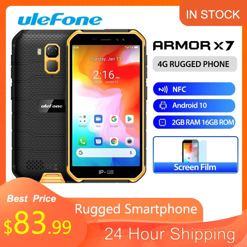 Ulefone Armor X7 прочный водонепроницаемый смартфон 5 0-дюймовый Android 10 Мобильный телефон