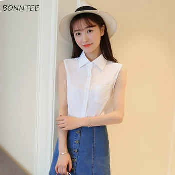 Shirts Women Sleeveless Turn-down Collar Solid Simple Womens Chiffon 2020 Summer New Trendy Korean Style Ladies Blouses Chic
Shirts Women Sleeveless Turn-down Collar Solid Simple Womens Chiffon 2020 Summer New Trendy Korean Style Ladies Blouses Chic