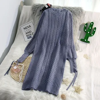 long knitted women sweater and pullovers o-neck solid loose lantern sleeve all match fashion outwear pulls tops
long knitted women sweater and pullovers o-neck solid loose lantern sleeve all match fashion outwear pulls tops