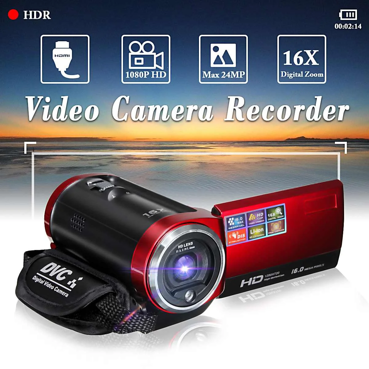 2.7-Inch LCD High-definition Digitals Video Camcorder 720P White Balance 270-Degree Rotating Digitals Camera 16 Times Digitals Z
2.7-Inch LCD High-definition Digitals Video Camcorder 720P White Balance 270-Degree Rotating Digitals Camera 16 Times Digitals Z