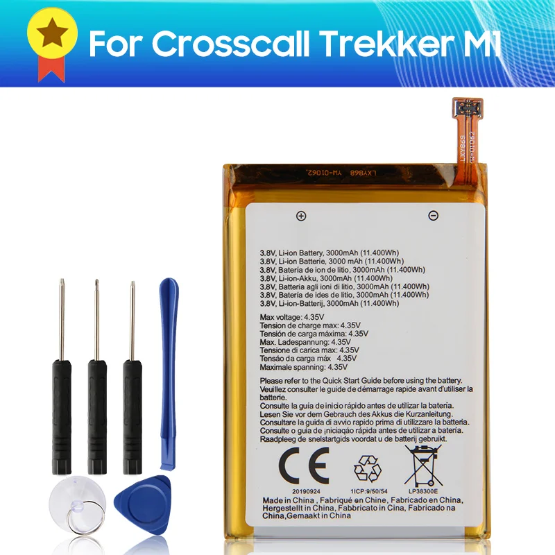 Original Replacement Battery CROSSCALL M1 for Crosscall Trekker M1 Genuine Battery Quality Product +tools 3000mAh 4.35V 11.4Wh
Original Replacement Battery CROSSCALL M1 for Crosscall Trekker M1 Genuine Battery Quality Product +tools 3000mAh 4.35V 11.4Wh