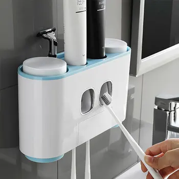 Automatic ToothBrush Holder Wall Mount Toothpaste Dispenser Storage Toothpaste Squeezer Rack with 4 Cups Bathroom Products
Automatic ToothBrush Holder Wall Mount Toothpaste Dispenser Storage Toothpaste Squeezer Rack with 4 Cups Bathroom Products