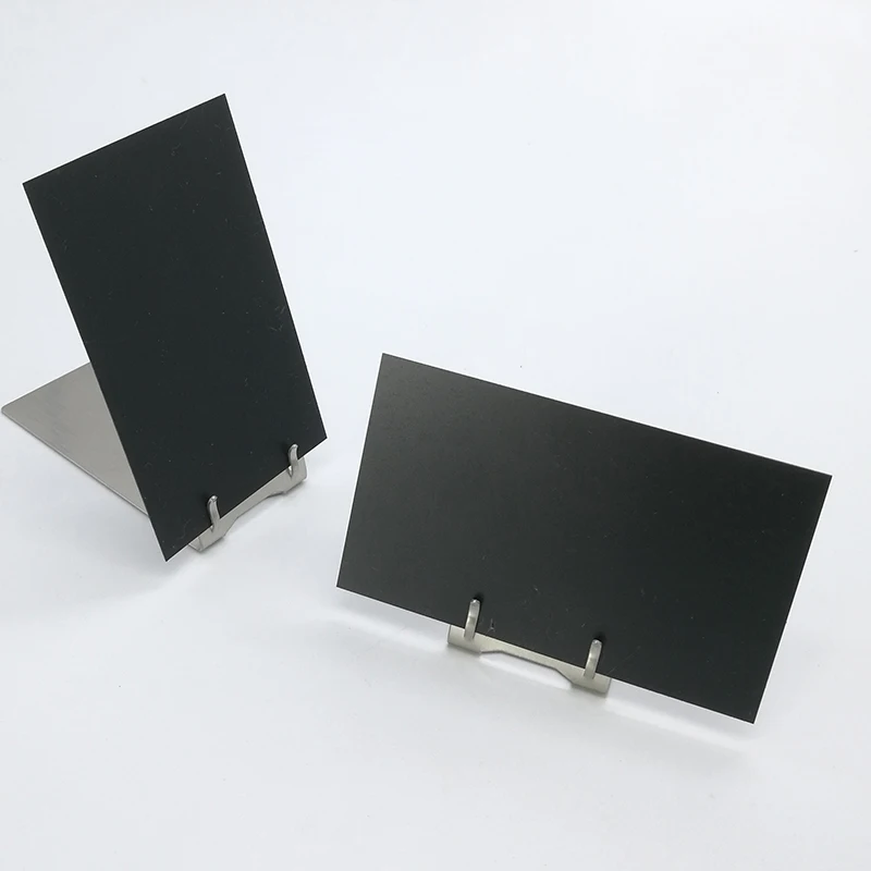 Steel Angled Card Holder, long base L-shaped sign clip stand counter tabletop name ticket food price tag metal L display gripper
Steel Angled Card Holder, long base L-shaped sign clip stand counter tabletop name ticket food price tag metal L display gripper