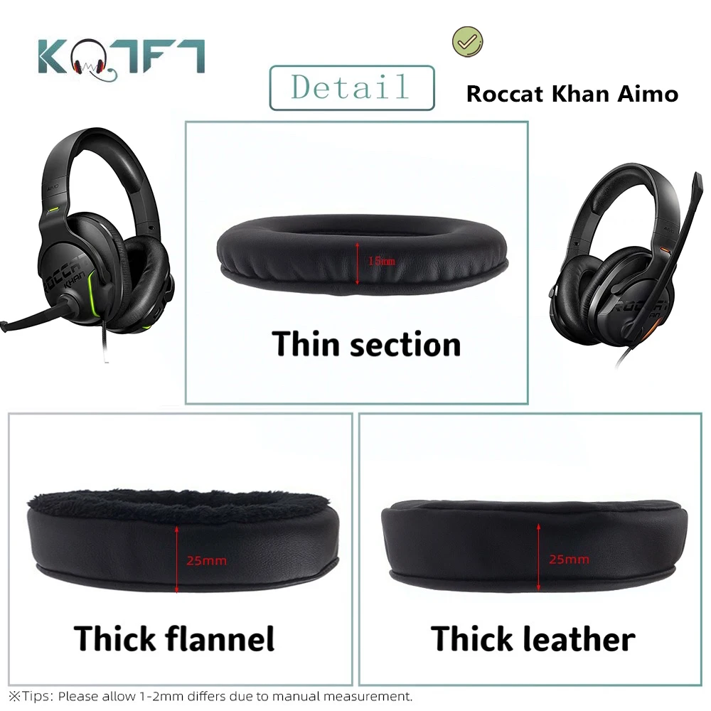 KQTFT 1 Pair of Velvet leather Replacement EarPads for Roccat Khan Aimo Headset Earmuff Cover Cushion Cups
KQTFT 1 Pair of Velvet leather Replacement EarPads for Roccat Khan Aimo Headset Earmuff Cover Cushion Cups