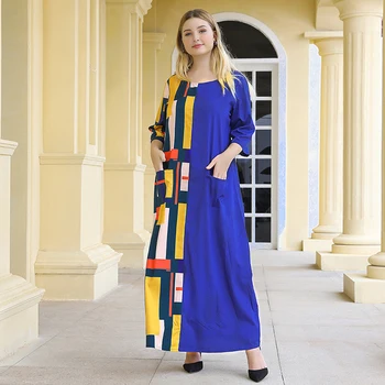 Siskakia Geometric Contrast Color Patchwork Maxi Dress Plus Size O Neck 3/4 Sleeve Front Pocket Women Dress Spring Summer 2020
Siskakia Geometric Contrast Color Patchwork Maxi Dress Plus Size O Neck 3/4 Sleeve Front Pocket Women Dress Spring Summer 2020
