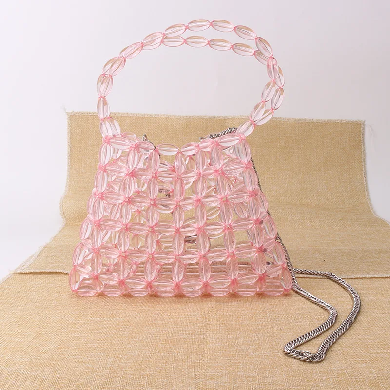 

Летняя женская сумка ручной работы с жемчугом, дизайнерская сумка через плечо с бисером, многоцветная сумка с жемчугом, Роскошная вечерняя сумка-клатч для женщин
