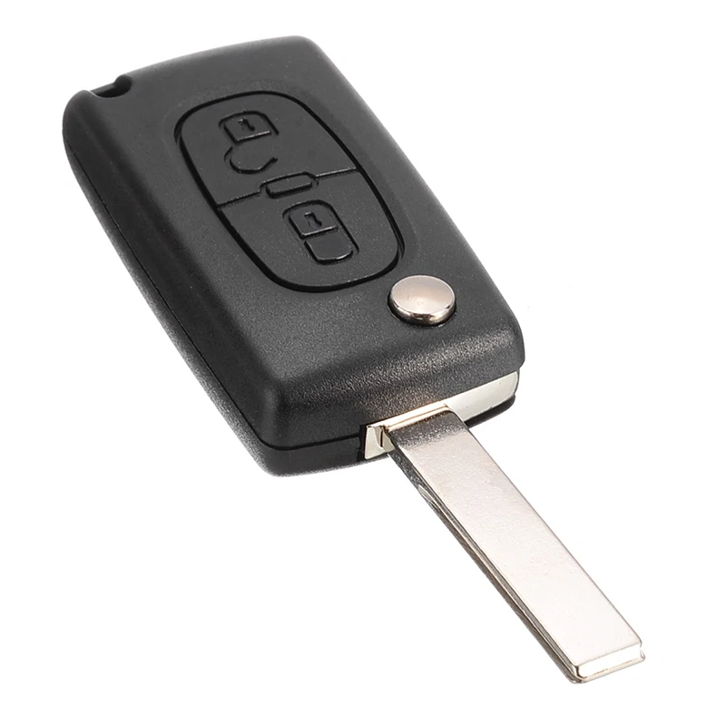 For Peugeot 307 308 407 408 207 2 Buttons Remote Flip Folding Key Shell Uncut Blade Replacement Fob Case No Logo