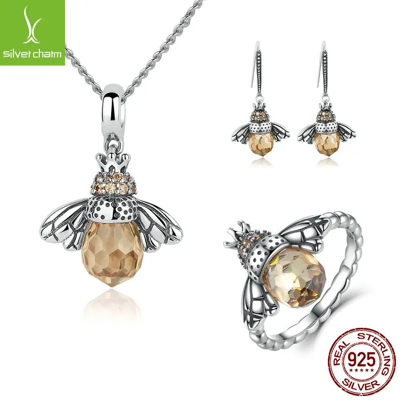 Dimension luo ke S925 Fine Silver Set Cute Little Bee Crystal Necklace Women's Banquet Top Grade Accessories OL
Dimension luo ke S925 Fine Silver Set Cute Little Bee Crystal Necklace Women's Banquet Top Grade Accessories OL