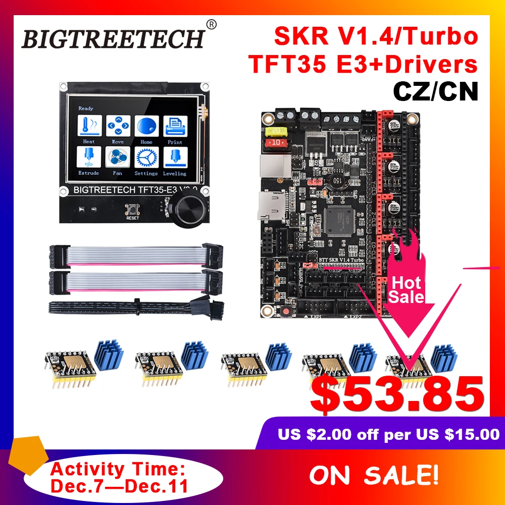 BIGTREETECH BTT SKR V1.4 Turbo 32 Bit Control Board TFT35 E3 V3.0 Touch Screen TMC2209 2208UART Driver SKR V1.3 Ender 3 Upgrade
BIGTREETECH BTT SKR V1.4 Turbo 32 Bit Control Board TFT35 E3 V3.0 Touch Screen TMC2209 2208UART Driver SKR V1.3 Ender 3 Upgrade