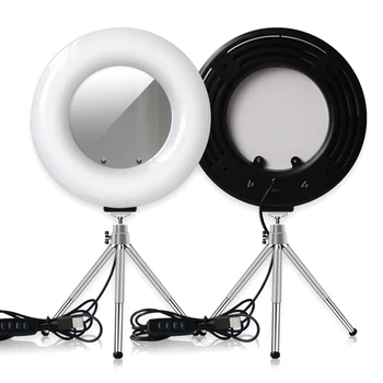 LED Ring Light 4-In-1 Table Top Dimmable USB LED Ring Lights With Mirror Tripod Stand Cell Phone Holder For Live Studio Makeup
LED Ring Light 4-In-1 Table Top Dimmable USB LED Ring Lights With Mirror Tripod Stand Cell Phone Holder For Live Studio Makeup