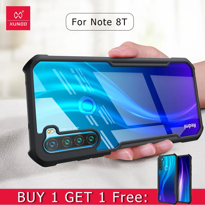 Чехол для Xiaomi Redmi Note 8 T противоударный прозрачный защитный чехол мягкая задняя