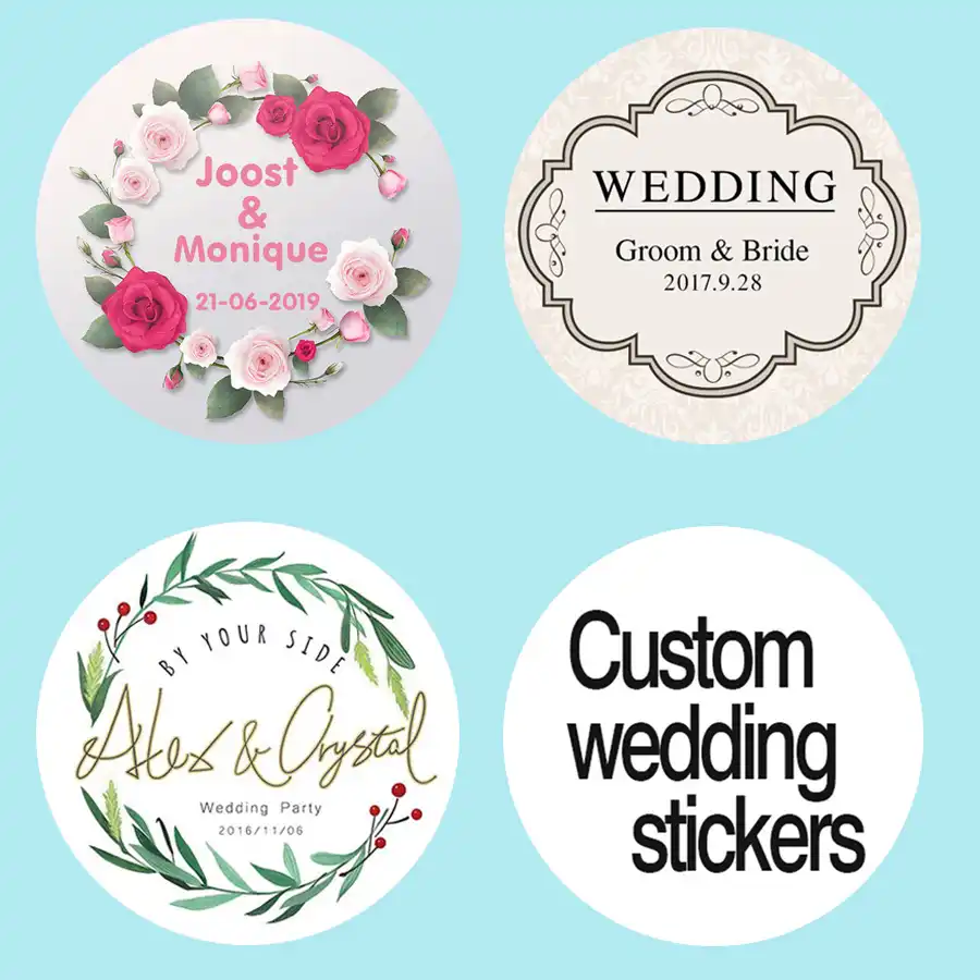 100 pieces custom personalized, love is sweet wedding stickers