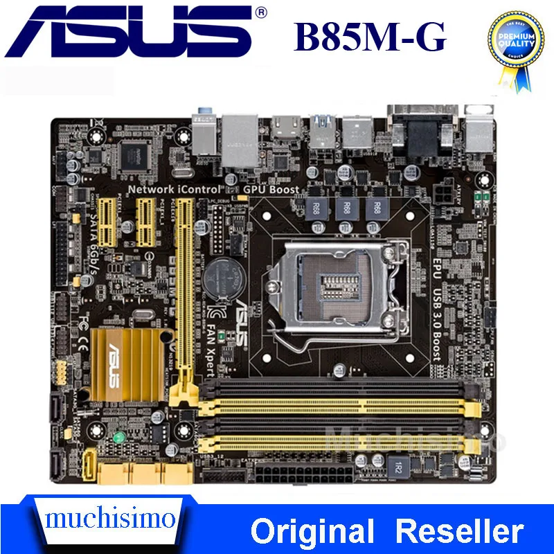 Материнская плата ASUS LGA B85M-G 1150 системная Micro-ATX B85M DDR3 для Intel B85 32 ГБ б/у | Компьютеры