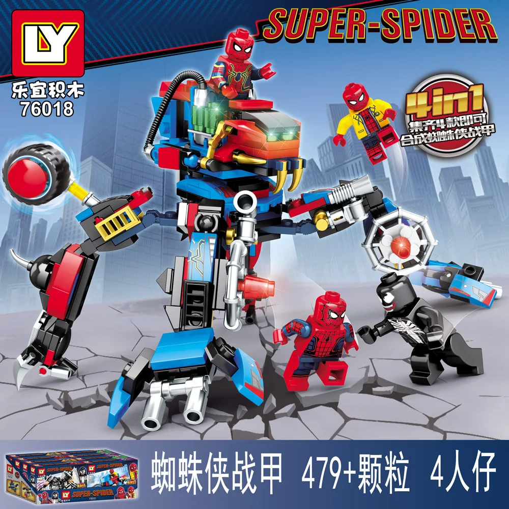 4 in 1 Marvel Spiderman spider man away from home Carnage the spider of the war man Anti Venom avengers building blocks Toys
4 in 1 Marvel Spiderman spider man away from home Carnage the spider of the war man Anti Venom avengers building blocks Toys