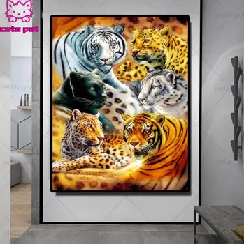 DIY Diamond Painting Leopard Tiger Full Square Round Drill Diamond Embroidery Animal Rhinestones Gift Home Decor Cross Stitch 
DIY Diamond Painting Leopard Tiger Full Square Round Drill Diamond Embroidery Animal Rhinestones Gift Home Decor Cross Stitch