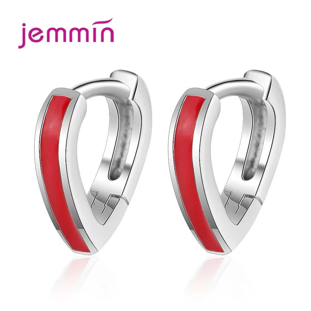 Women Earrings Fine Pure 925 Sterling Silver Red Enameled Love Heart Shaped Hoop Pendientes Nice Gift for Girlfriend Beloved
Women Earrings Fine Pure 925 Sterling Silver Red Enameled Love Heart Shaped Hoop Pendientes Nice Gift for Girlfriend Beloved
