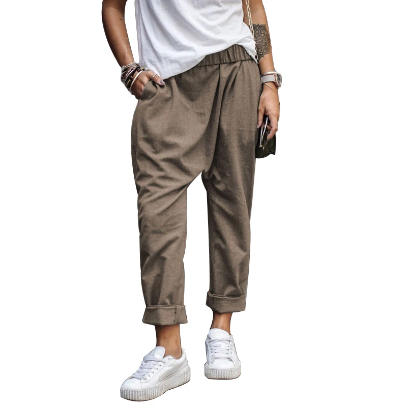 Women's Pants 2020 Autumn Ladies Baggy Drop-crotch Pants Elastic Waist Long Trousers Solid Loose Streetwear Pantalones
Women's Pants 2020 Autumn Ladies Baggy Drop-crotch Pants Elastic Waist Long Trousers Solid Loose Streetwear Pantalones