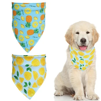 Dog Bandana Scarf Washable and Reversible Triangular Bibs Pet Summer Cute Fruit Print for Small to Large Dogs Lemon & Pineapple
Dog Bandana Scarf Washable and Reversible Triangular Bibs Pet Summer Cute Fruit Print for Small to Large Dogs Lemon & Pineapple
