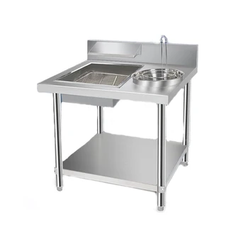 Commercial Stainless Steel Breading Table Small Workbench Burger Shop Fried Chicken Breading Table Fruit Powder HY-800A ZG
Commercial Stainless Steel Breading Table Small Workbench Burger Shop Fried Chicken Breading Table Fruit Powder HY-800A ZG