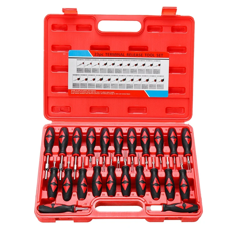 TOP 23PCS Universal Terminal Release Tools Set Harness Connector Remover Tool Package Hand Tool Kit with Plastic Toolbox Storage
TOP 23PCS Universal Terminal Release Tools Set Harness Connector Remover Tool Package Hand Tool Kit with Plastic Toolbox Storage