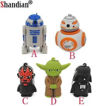 SHANDIAN Star Wars Pendrive Series R2D2 BB-8 Robot USB Flash Drive YODA darth vader Memory Sticks Pen Drives 4GB 16GB 32GB 64GB
SHANDIAN Star Wars Pendrive Series R2D2 BB-8 Robot USB Flash Drive YODA darth vader Memory Sticks Pen Drives 4GB 16GB 32GB 64GB