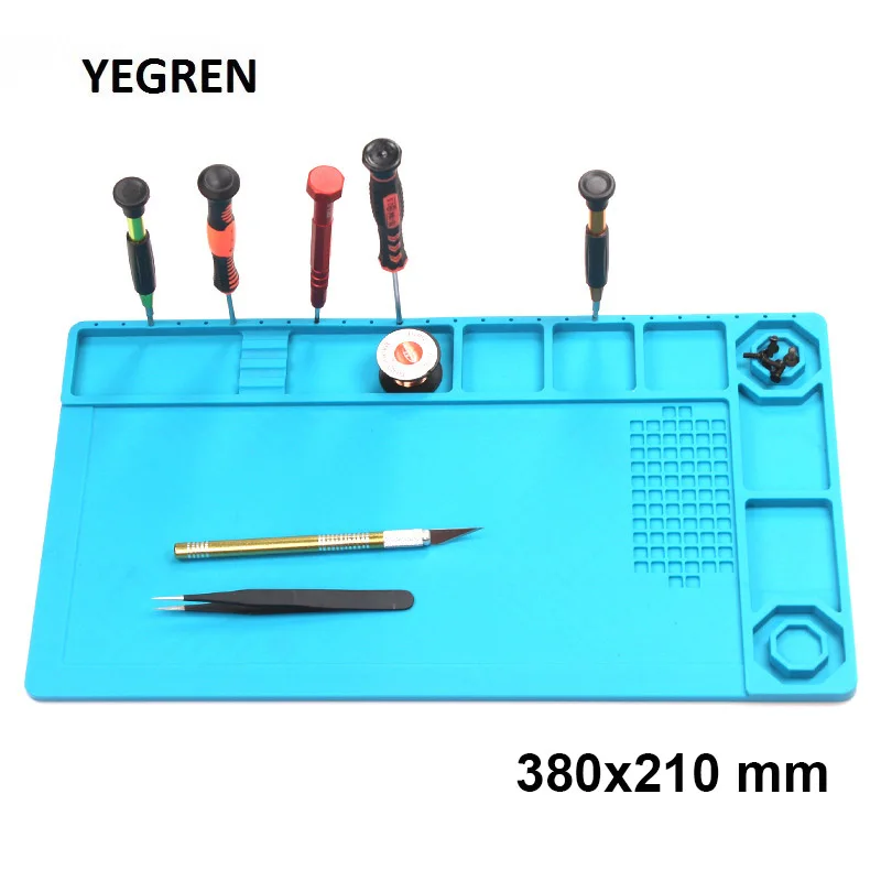 High Temperature resistant Pad Insulation Mat 380x210mm Inspection Repairing Working Mat Silicone Pad for PCB Repair 
High Temperature resistant Pad Insulation Mat 380x210mm Inspection Repairing Working Mat Silicone Pad for PCB Repair