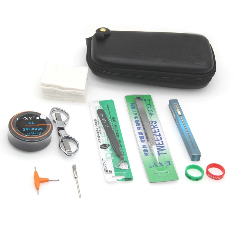 E-XY Electronic Cigarette DIY Tool Bag Tweezers Vapor RBA Ecig Tools Kit Coil Jig For Packing Electronic Cigarette Accessories
E-XY Electronic Cigarette DIY Tool Bag Tweezers Vapor RBA Ecig Tools Kit Coil Jig For Packing Electronic Cigarette Accessories
