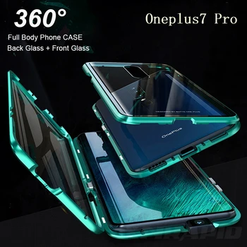 360 Full Magnetic Case For Oneplus 7 Pro Oneplus7 Metal Bumper Front Tempered Glass Transparent Cover One Plus 7 Pro Cases Armor 
360 Full Magnetic Case For Oneplus 7 Pro Oneplus7 Metal Bumper Front Tempered Glass Transparent Cover One Plus 7 Pro Cases Armor