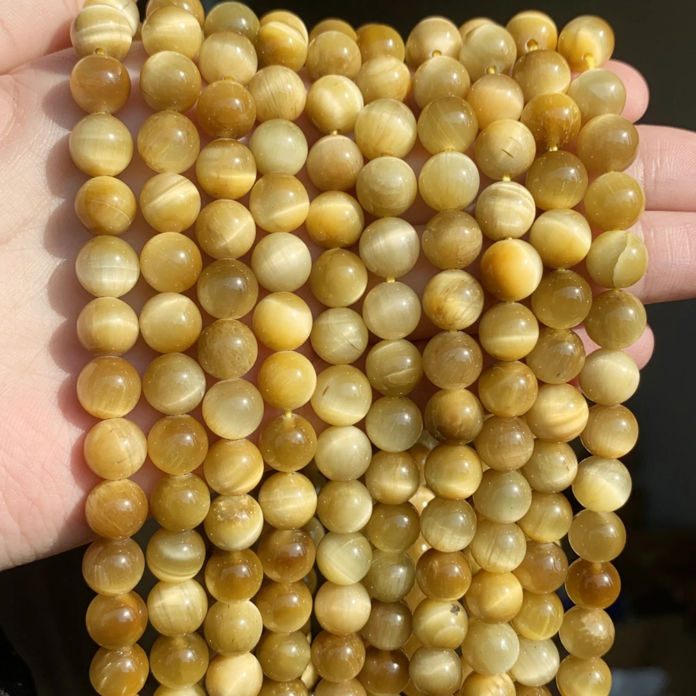 

Natural Tiger Eye Stone Beads Round Loose Spacer Beads For Jewelry Making DIY Bracelet Necklace 15'' Strands 4/6/8/10/12mm