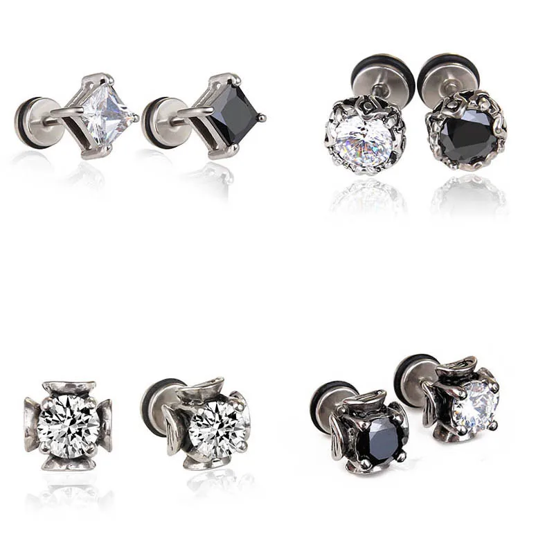 Hip Hop Zircon Stainless steel Earrings Round Square Shaped For Women Girls Screw Stud Ear Jewelry Birthday Gifts 2 pieces
Hip Hop Zircon Stainless steel Earrings Round Square Shaped For Women Girls Screw Stud Ear Jewelry Birthday Gifts 2 pieces