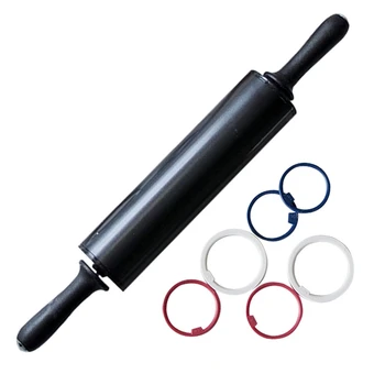 Rolling Pin Stainless Steel Dough Roller with 3 Removable Adjustable Thickness Rings for Baking Dough Pizza Pie Pastries Pasta 
Rolling Pin Stainless Steel Dough Roller with 3 Removable Adjustable Thickness Rings for Baking Dough Pizza Pie Pastries Pasta