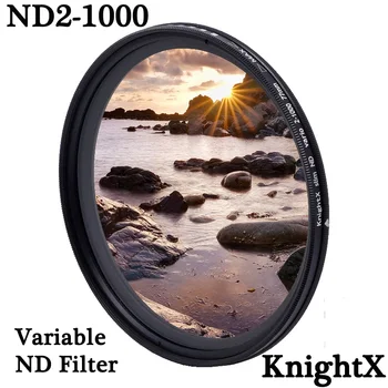 KnightX-ND2 에서 ND1000 페이더 가변 ND 필터, 캐논 니콘에 맞게 조정 가능, 49mm, 52mm, 55mm, 58mm, 62mm, 67mm, 72mm, 77mm 액세서리