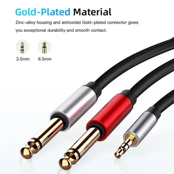 3.5mm to Dual 6.5mm Adapter Jack Audio Cable Double 6.35mm Male 1/4 "Mono Jack to stereo 1/8" 3.5mm Jack aux Cord
3.5mm to Dual 6.5mm Adapter Jack Audio Cable Double 6.35mm Male 1/4 "Mono Jack to stereo 1/8" 3.5mm Jack aux Cord