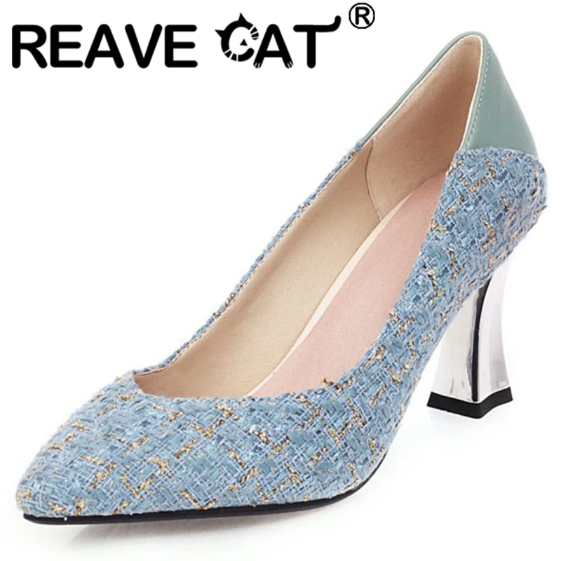 REAVE CAT Elegant Spring Autumn Woman Pumps Pointed Toe 7.5cm Hoof Heels Knitted Slip on Large size 31-48 Leisure Party A3058
REAVE CAT Elegant Spring Autumn Woman Pumps Pointed Toe 7.5cm Hoof Heels Knitted Slip on Large size 31-48 Leisure Party A3058