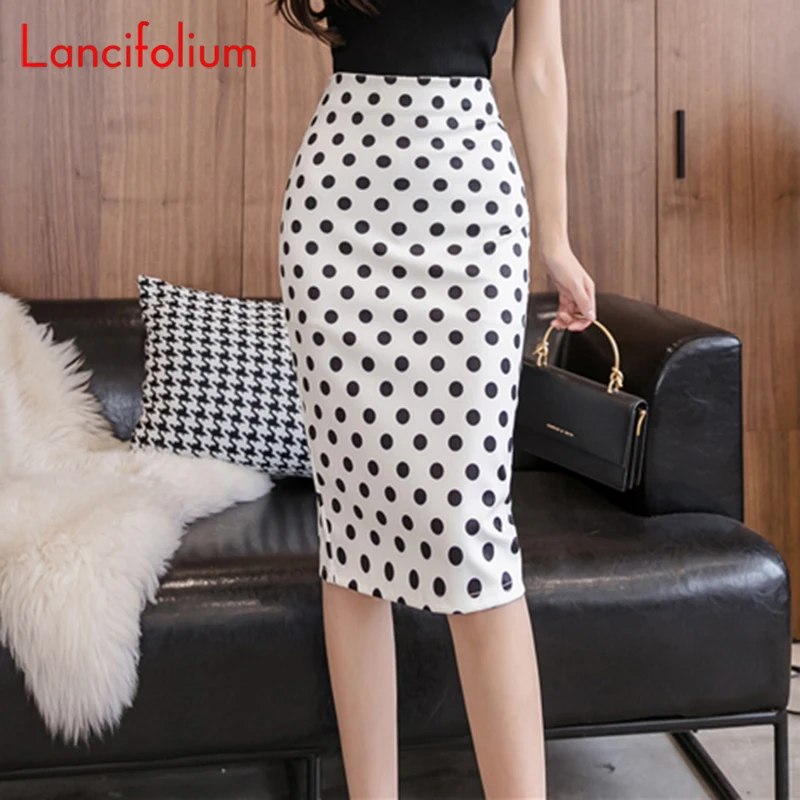 Polka Dot Pencil Skirt Women Summer High Waist Sexy Bodycon Skirt Ladies korean Knee Length Office Black Long Midi Skort Femme
Polka Dot Pencil Skirt Women Summer High Waist Sexy Bodycon Skirt Ladies korean Knee Length Office Black Long Midi Skort Femme