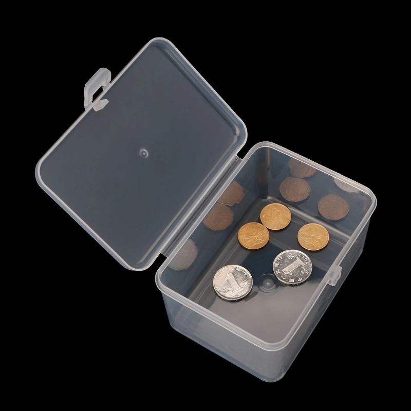 Фото Small Transparent Storage Box Cards Chip Hardware Case Holder Jewelry Organizer | Канцтовары для офиса и дома