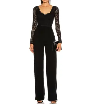 2020 Women Fashion Sexy V Neck Long Sleeve Lace Floral Black Summer Bandage Jumpsuit Elegant Femme Office Jumpsuit Vestidios
2020 Women Fashion Sexy V Neck Long Sleeve Lace Floral Black Summer Bandage Jumpsuit Elegant Femme Office Jumpsuit Vestidios