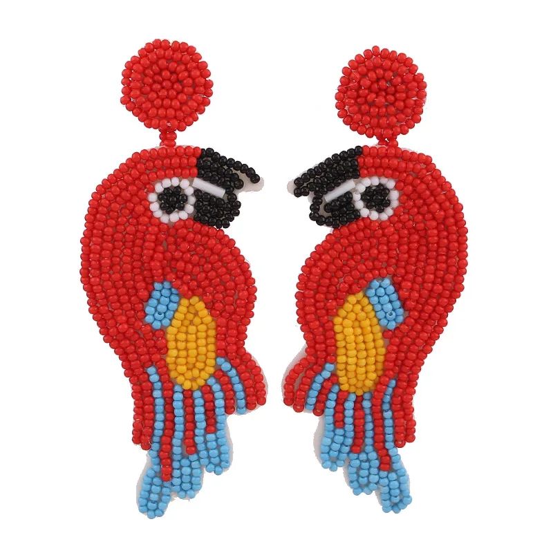 Luxury Bohemian Glass Crystal Birds Tassel Earrings Party Wedding Jewelry Women Shiny Parrot Statement Earring Gifts (9)
