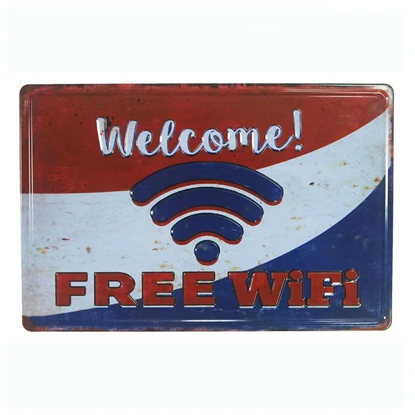 Приветствуется Бесплатный Wi-Fi Hotspot Plate винтажный жестяной знак металлический