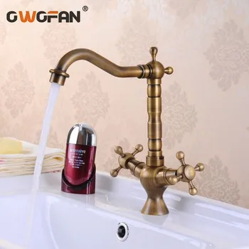 OWOFAN Basin Faucets Antique Dual Handle Single Hole Sink Faucet 360 Rotate Swivel Hot and Cold Water Tap for Bathroom HJ-6713F
OWOFAN Basin Faucets Antique Dual Handle Single Hole Sink Faucet 360 Rotate Swivel Hot and Cold Water Tap for Bathroom HJ-6713F