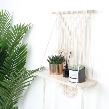 Handmade Cotton Rope Tassel Tapestry Rack Diy Woven Book Flower Pot Storage Decoration Rack 
Handmade Cotton Rope Tassel Tapestry Rack Diy Woven Book Flower Pot Storage Decoration Rack