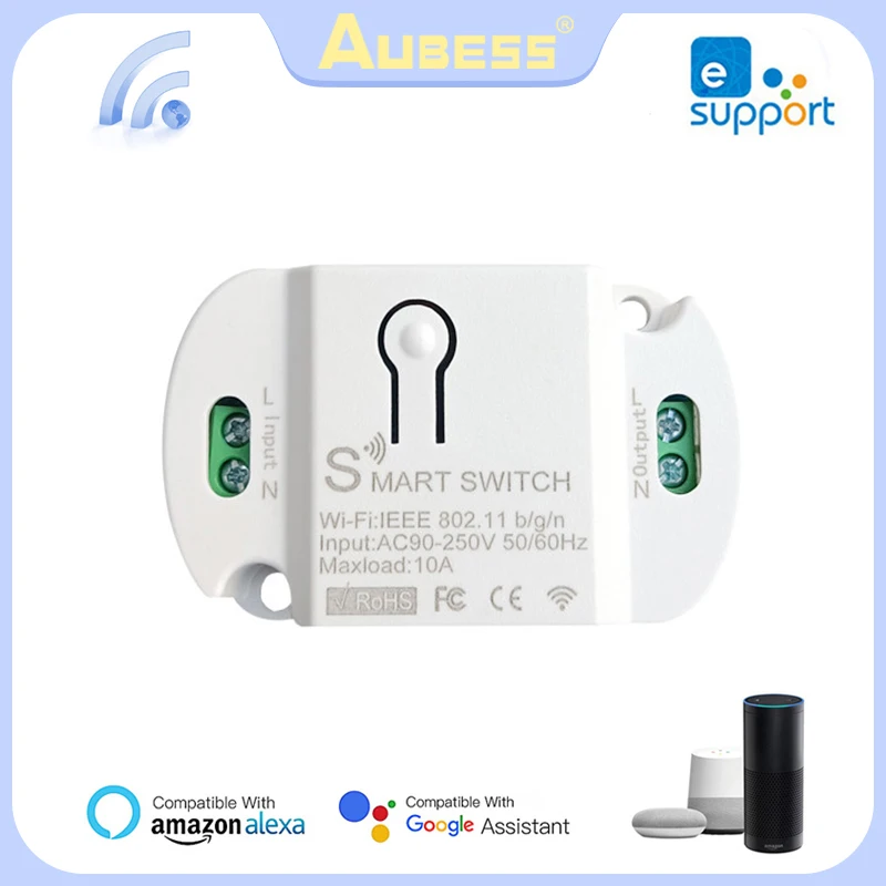 Беспроводной смарт-выключатель Aubess Wi-Fi + BLE eWeLink 2 4G дистанционное управление через