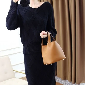 Women Knitting Pullover And Pencil Long Skirts Sets 2 Piece Winter Sweater Sets Casual Ladies Knitted Suits 
Women Knitting Pullover And Pencil Long Skirts Sets 2 Piece Winter Sweater Sets Casual Ladies Knitted Suits