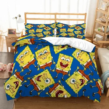 Cartoon Spongebob Blue Yellow Bedding Set Kids Girls Home Duvet Cover Set for Gift Double King Twin Bed Linen Set Home Textiles
Cartoon Spongebob Blue Yellow Bedding Set Kids Girls Home Duvet Cover Set for Gift Double King Twin Bed Linen Set Home Textiles