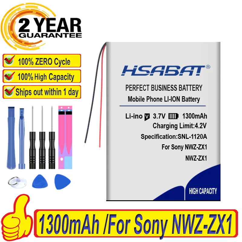 Топ бренд 100% новый 1300mAh аккумулятор для Sony NWZ-ZX1 Walkman батареи + Бесплатные