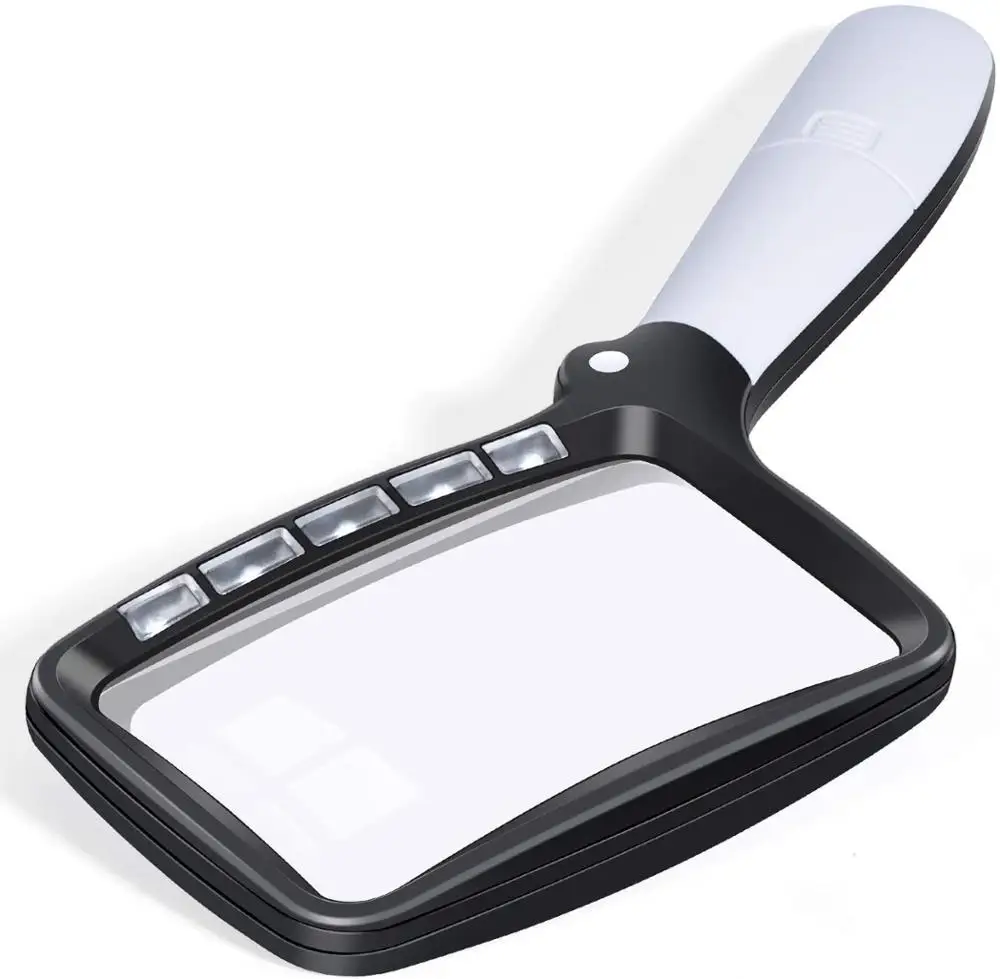 Rectangular Magnifying Glass with Light Magnifier Large Foldable Handheld 5 LED, 2 Dimming Modes, 2X Magnifying Reading
Rectangular Magnifying Glass with Light Magnifier Large Foldable Handheld 5 LED, 2 Dimming Modes, 2X Magnifying Reading
